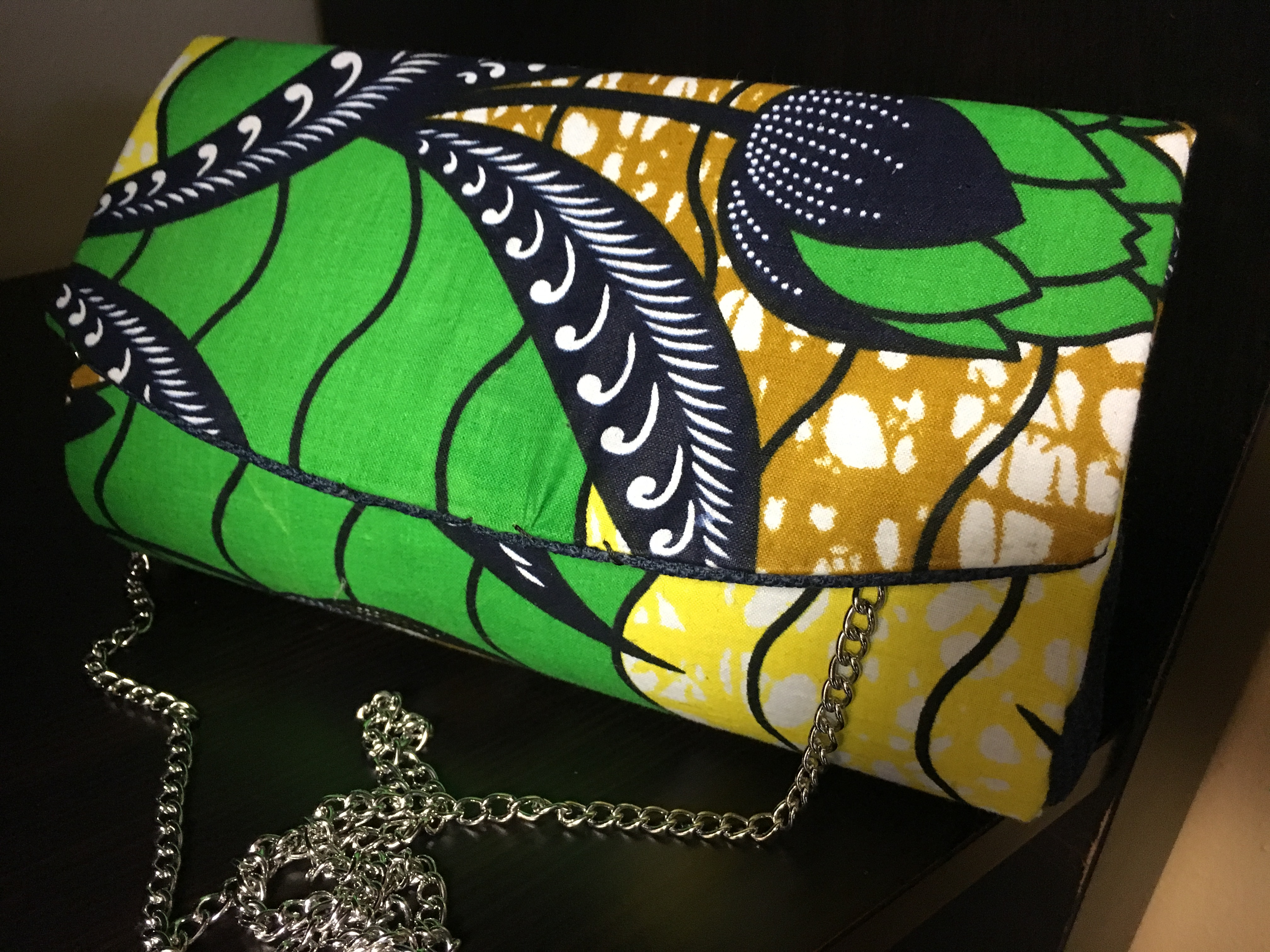 green clutch purse