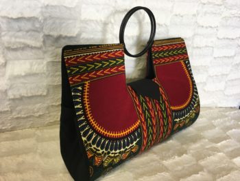 Red Green Authentic Dashiki Large Hard Body Hand Bag