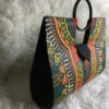 Large Green MultiColored Authentic Dashiki Hard Body Hand Bag