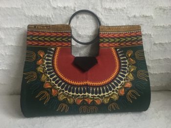 Large Green Authentic Dashiki Hard Body Hand Bag - Another Look