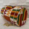 white kente cloth purse